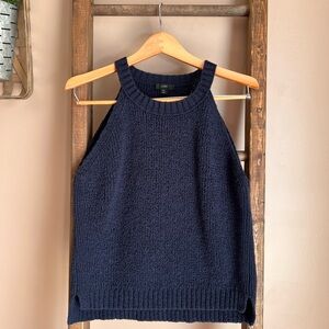 J. Crew Navy Halter-Style Knit Tank Cotton Sweater